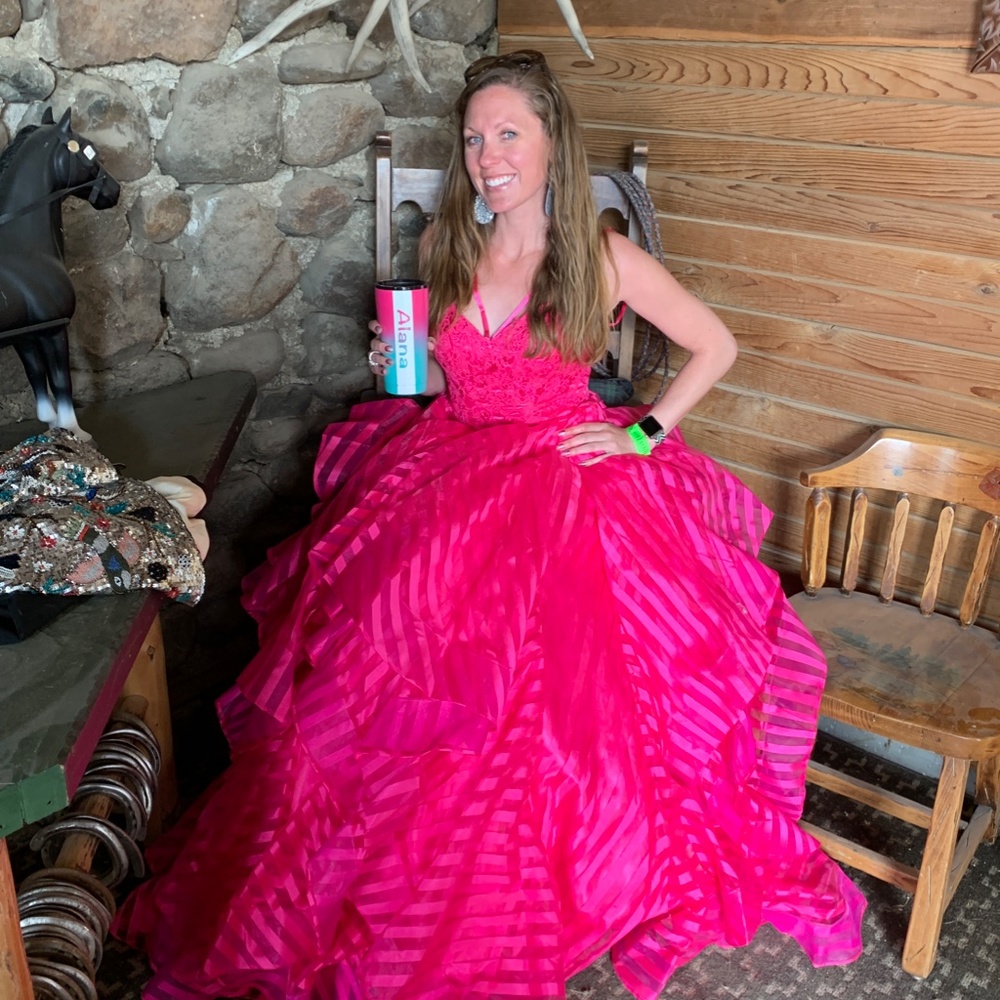 Val Stefani Pink and Blue prom dresses!